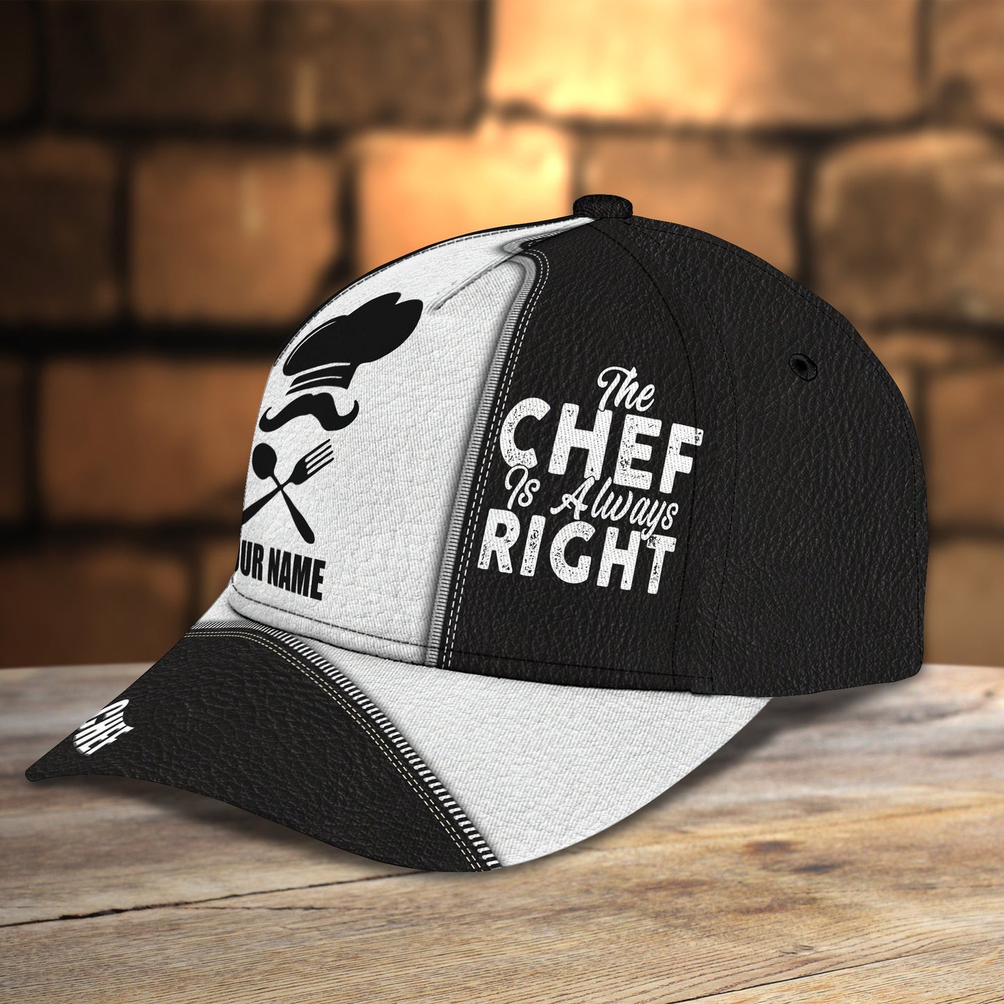 3D Classic Cap Chef Is Always Right Personalized Name Cap 23 Lasfour CA0917