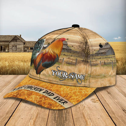 3D Classic Cap Chicken 688 Personalized Name Cap Lasfour CA1353