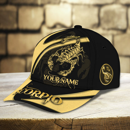 3D Classic Cap Scorpio Personalized Name Cap 19 Lasfour CA1571