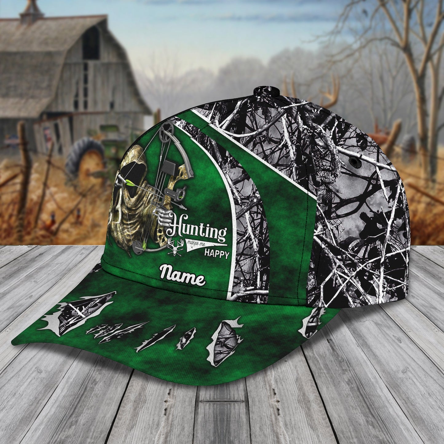 3D Classic Cap Bowhunting Personalized Name Cap Lasfour CA1580