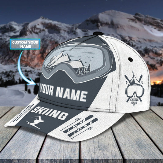 3D Classic Cap Skiing Personalized Name Cap 01 Lasfour CA1983