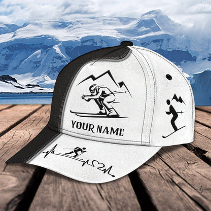 3D Classic Cap Skiing Personalized Name Cap Lasfour CA1205