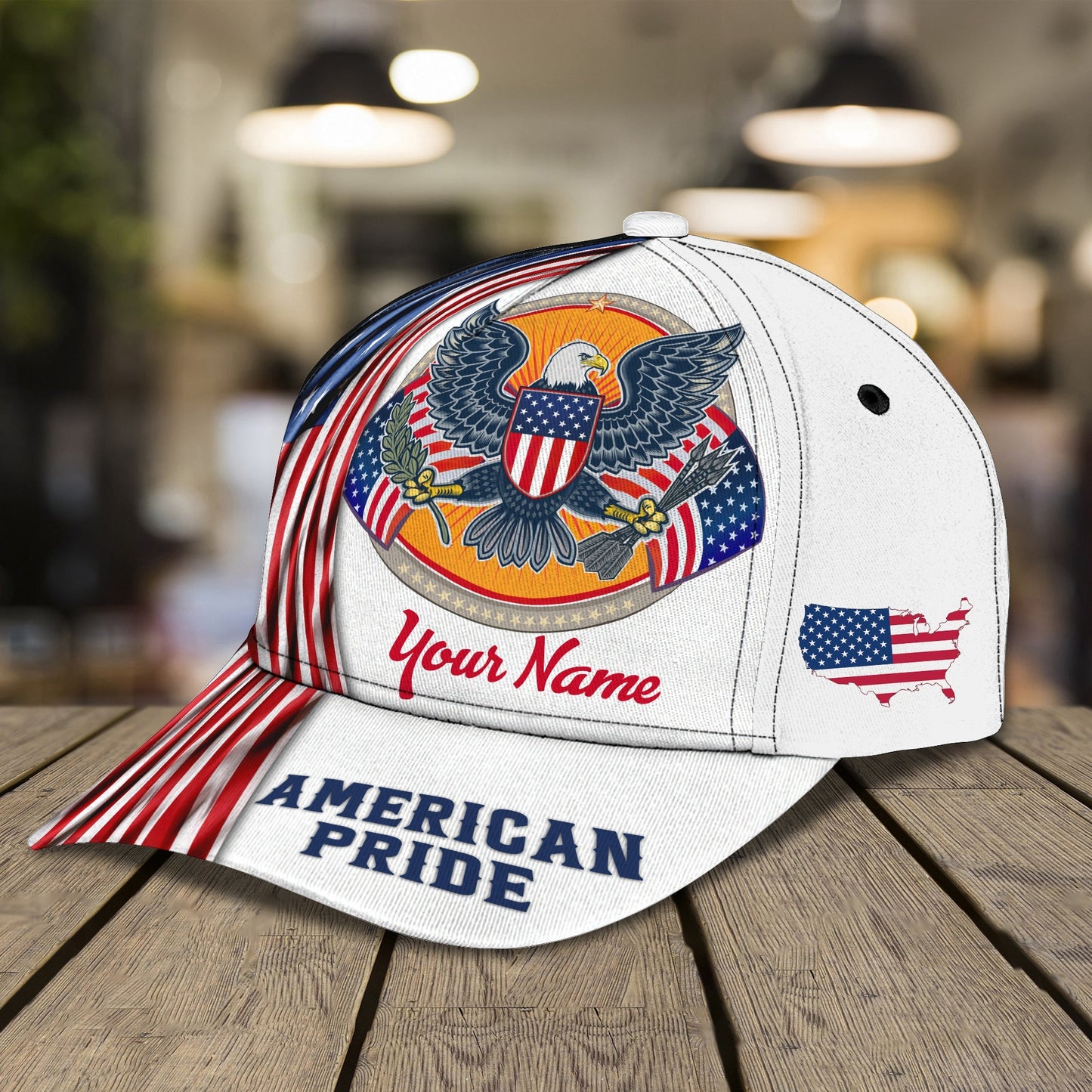 3D Classic Cap American Pride Personalized Name Cap 300 Lasfour CA2285