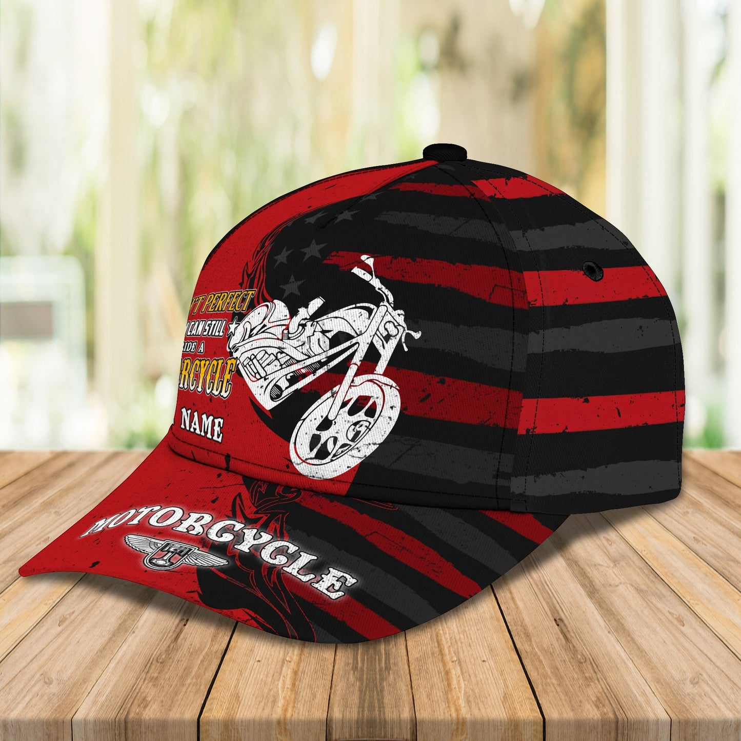 3D Classic Cap Motorcycle Personalized Name Cap 68 Lasfour CA1151