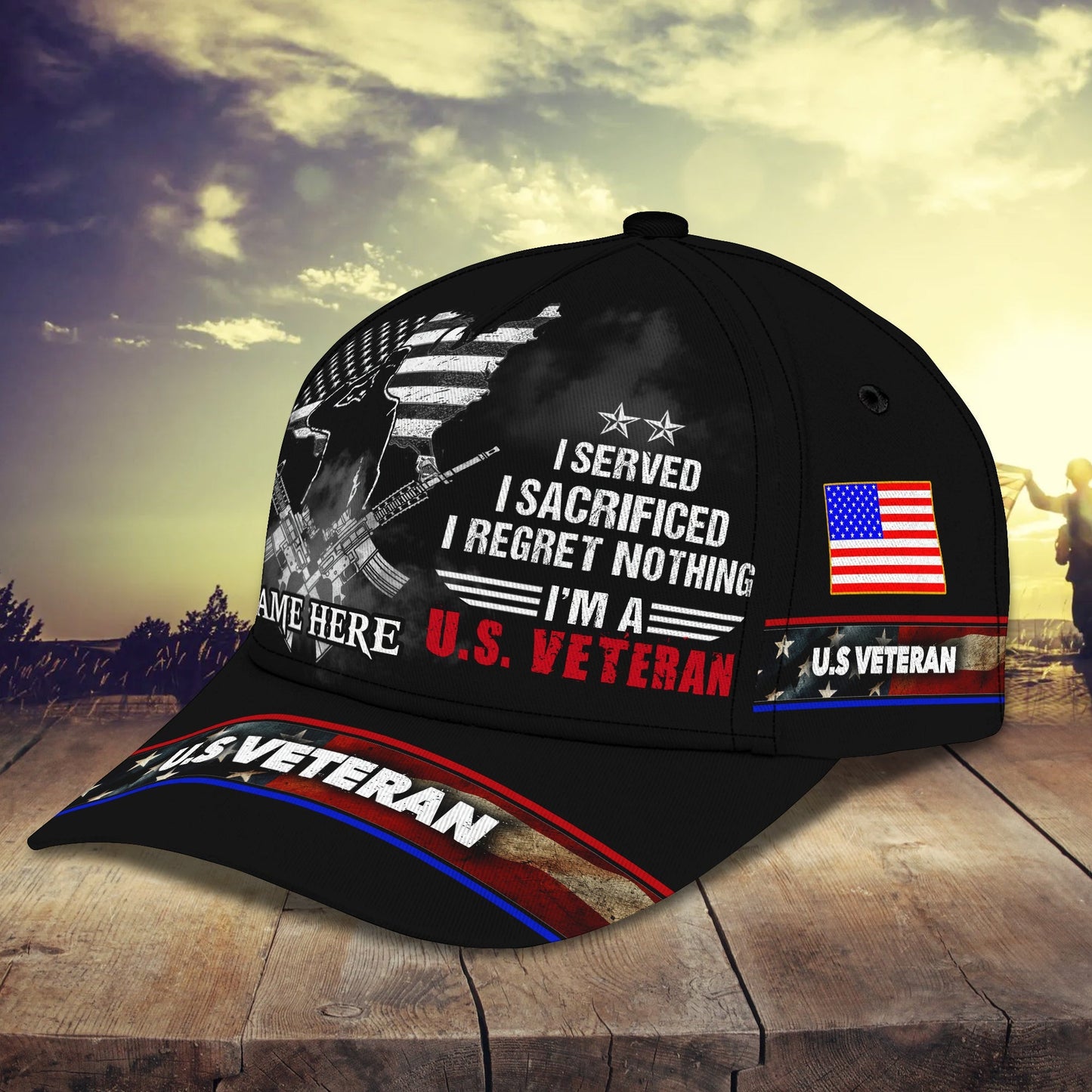 3D Classic Cap Personalized Name Cap05 Veteran Lasfour CA1725