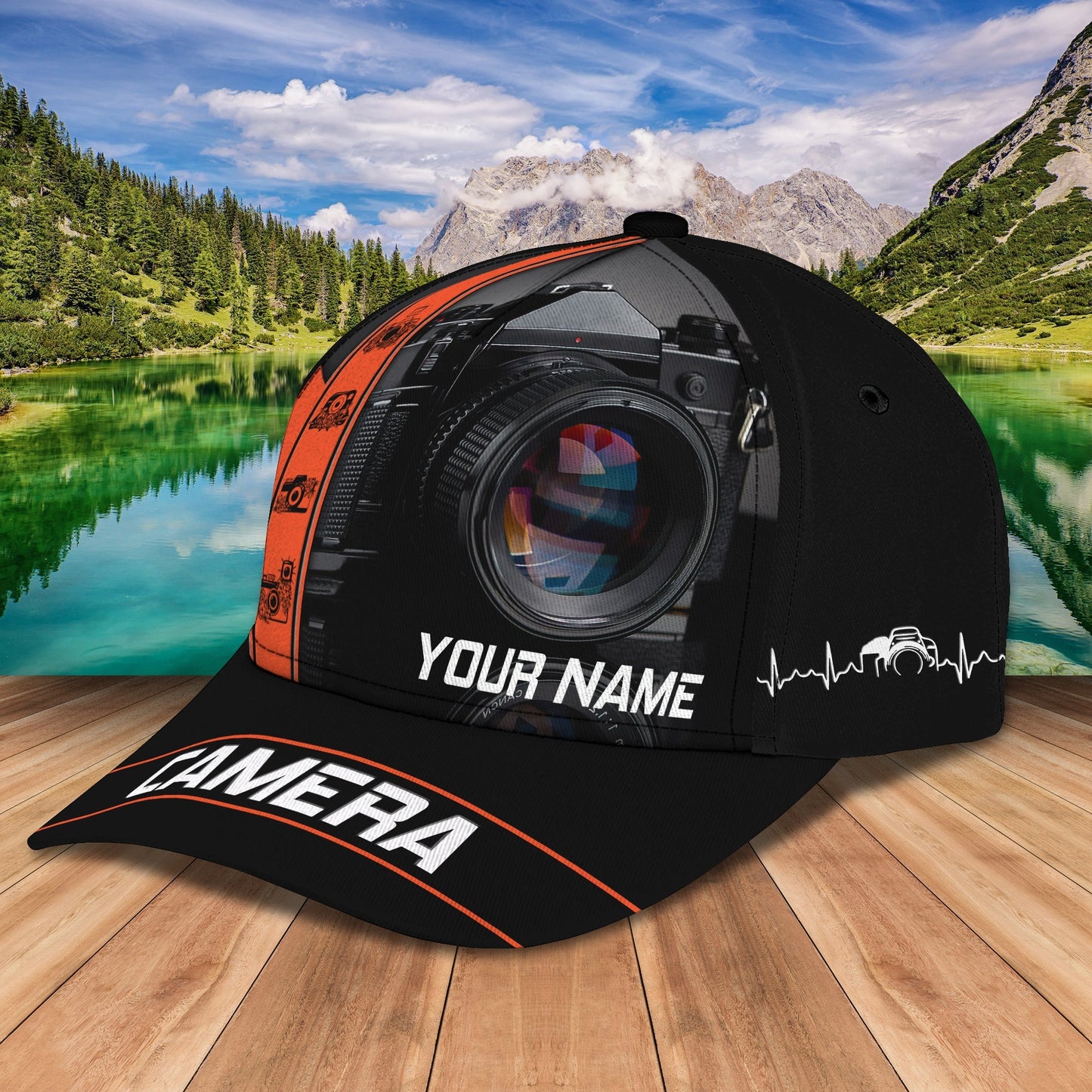 3D Classic Cap Camera 8 Personalized Name Cap Lasfour CA1589