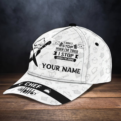 3D Classic Cap Chef Personalized Name Cap 30 Lasfour CA2481