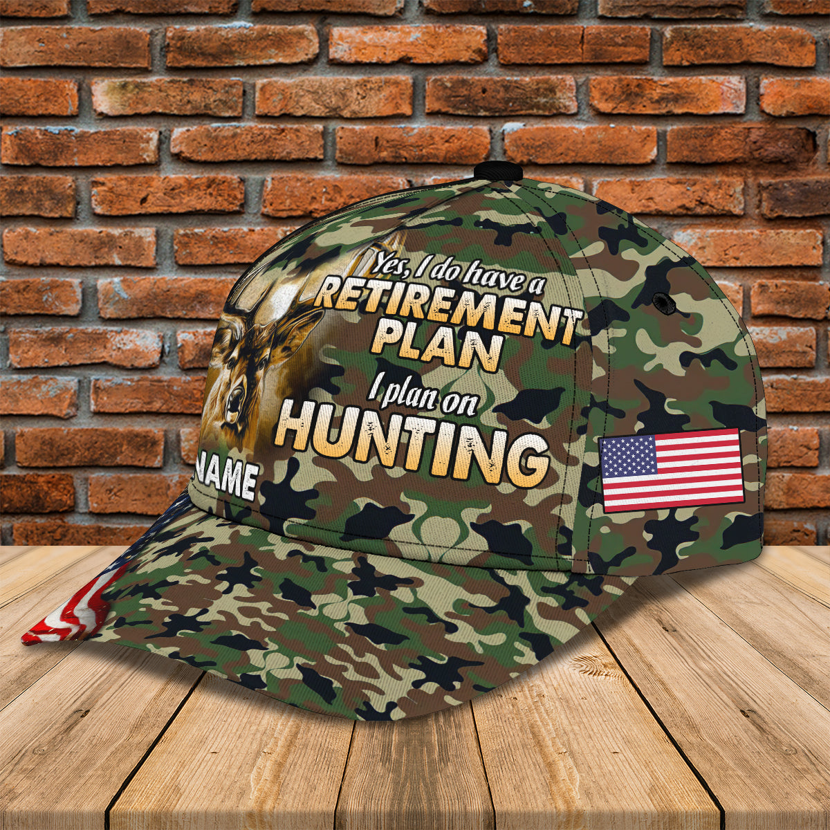 3D Classic Cap American Deer Hunting 3Personalized Name Cap Lasfour CA1582