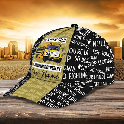 3D Classic Cap Schoolbus Driver Personalized Name Cap 21 Lasfour CA0873