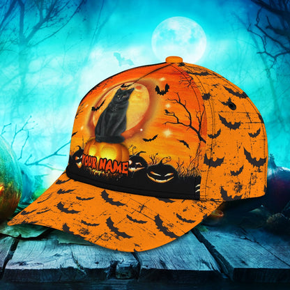 Halloween Cat Pumpkin Hats Unisex Customized Halloween Classic Cap Hat Men Women CO0991