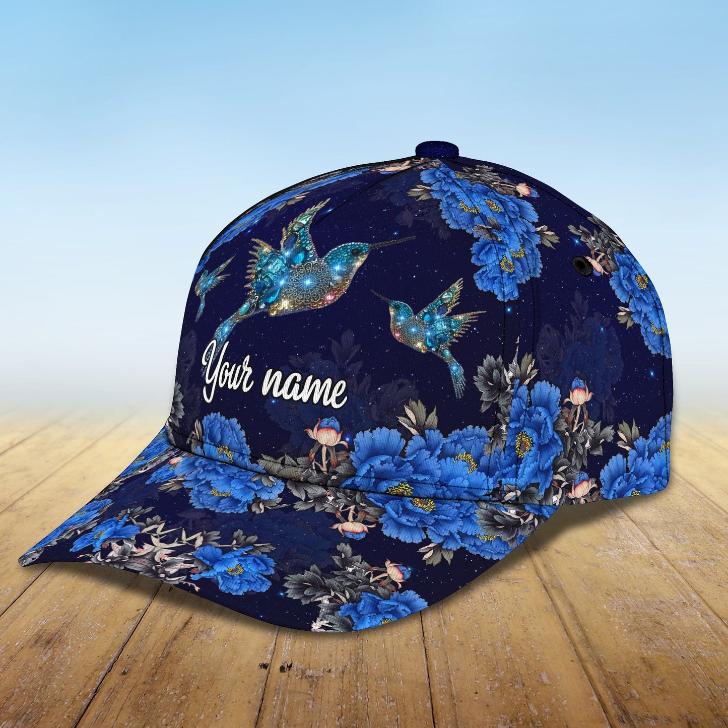 3D Classic Cap Hummingbird 2 Personalized Name Cap Lasfour CA1452