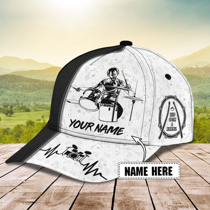 3D Classic Cap Drummer Personalize Name Cap 01 Lasfour CA0048