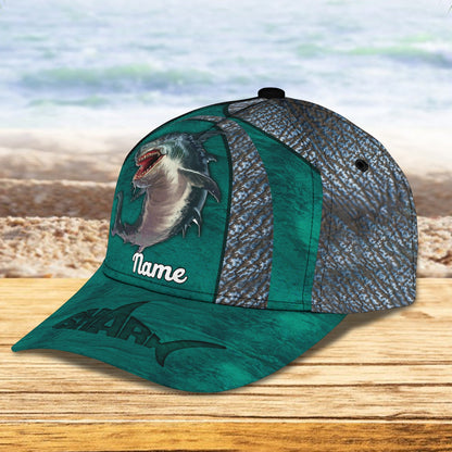 3D Classic Cap Shark 3 Personalized Name Cap Lasfour CA1371