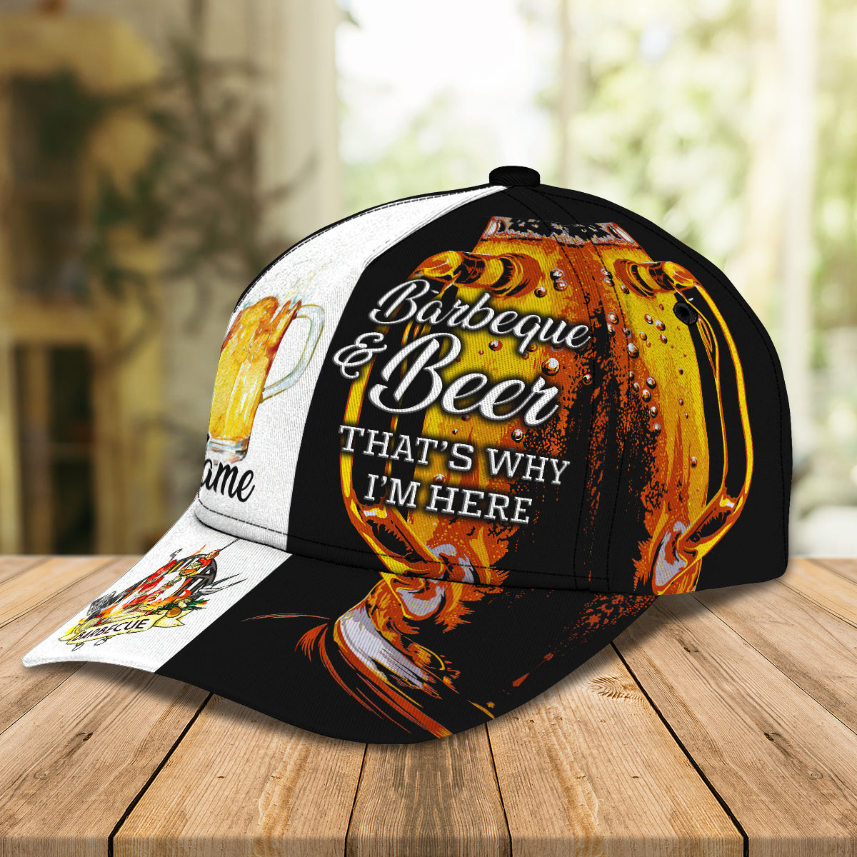 3D Classic Cap Barbecue And Beer Personalized Name Cap nama264 Lasfour CA1567