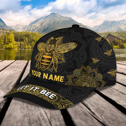 3D Classic Cap Bee Personalized Name Cap Lasfour CA2268