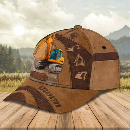 3D Classic Cap Excavator Personalized Name Cap Lasfour CA1978