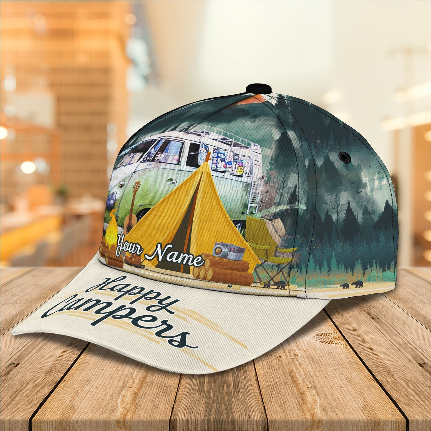 3D Classic Cap Love Camping 01 Personalized Name Cap Lasfour CA1265