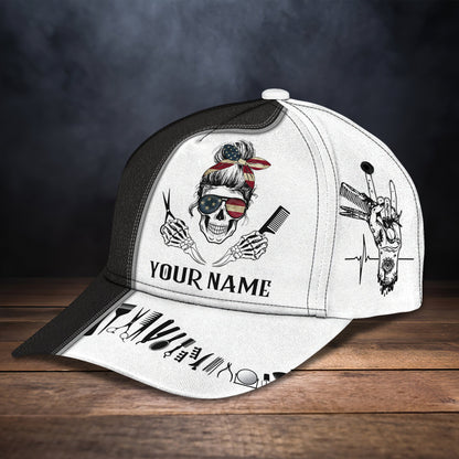 Custom With Name Hair hustle Classic Cap Hat For Barber, Barber Cap Hat For Men Women CO0986