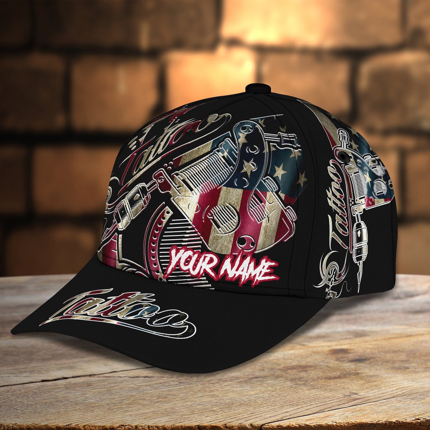 3D Classic Cap Tattoo Personalized Name Cap 93 Lasfour CA2238