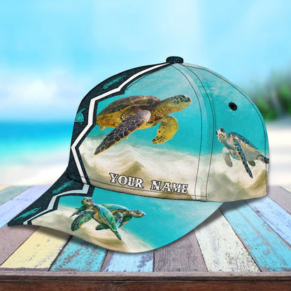 3D Classic Cap Turtle 01 Personalized Name Cap Lasfour CA1161