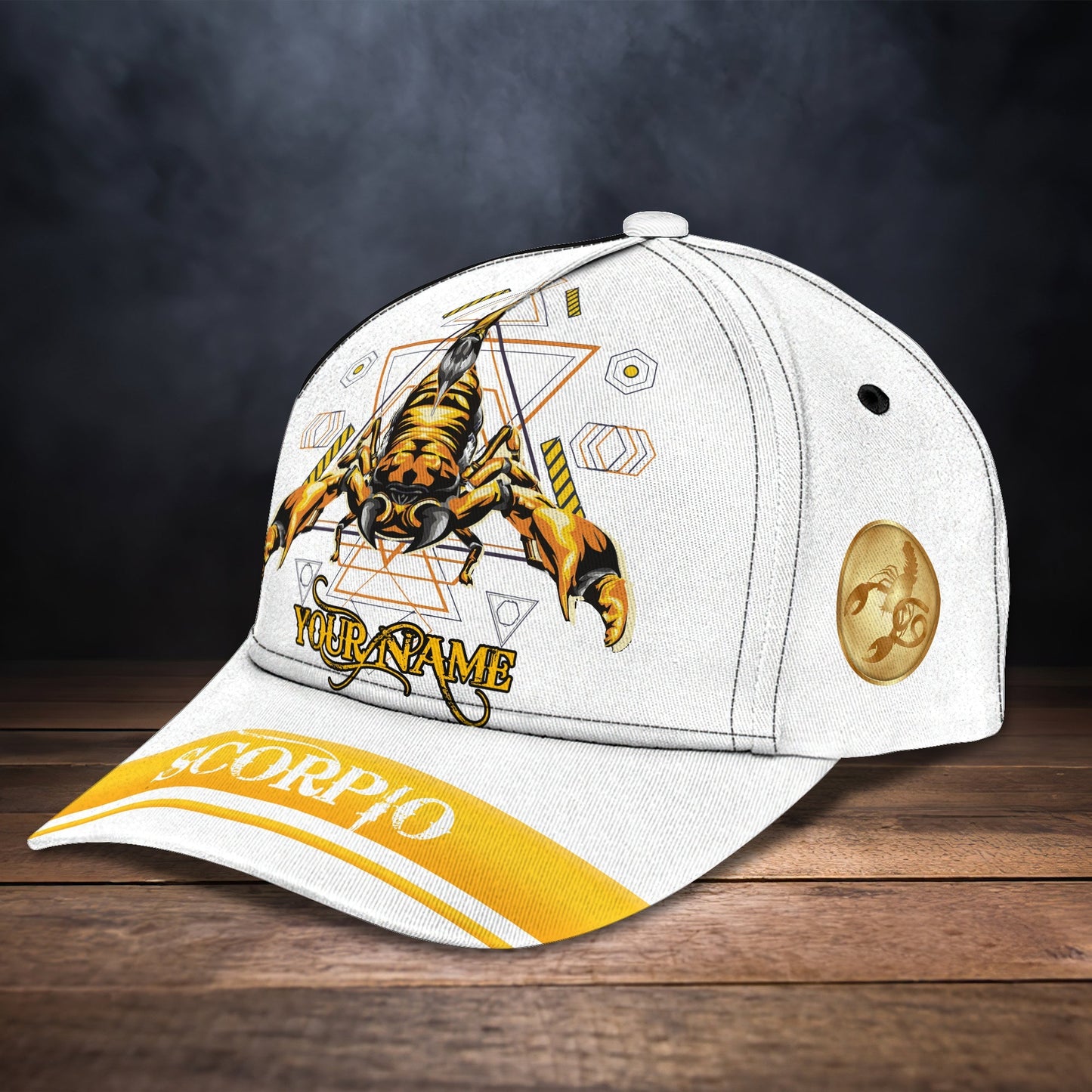 3D Classic Cap Scorpio (Gold) Personalized Name Cap Lasfour CA1764