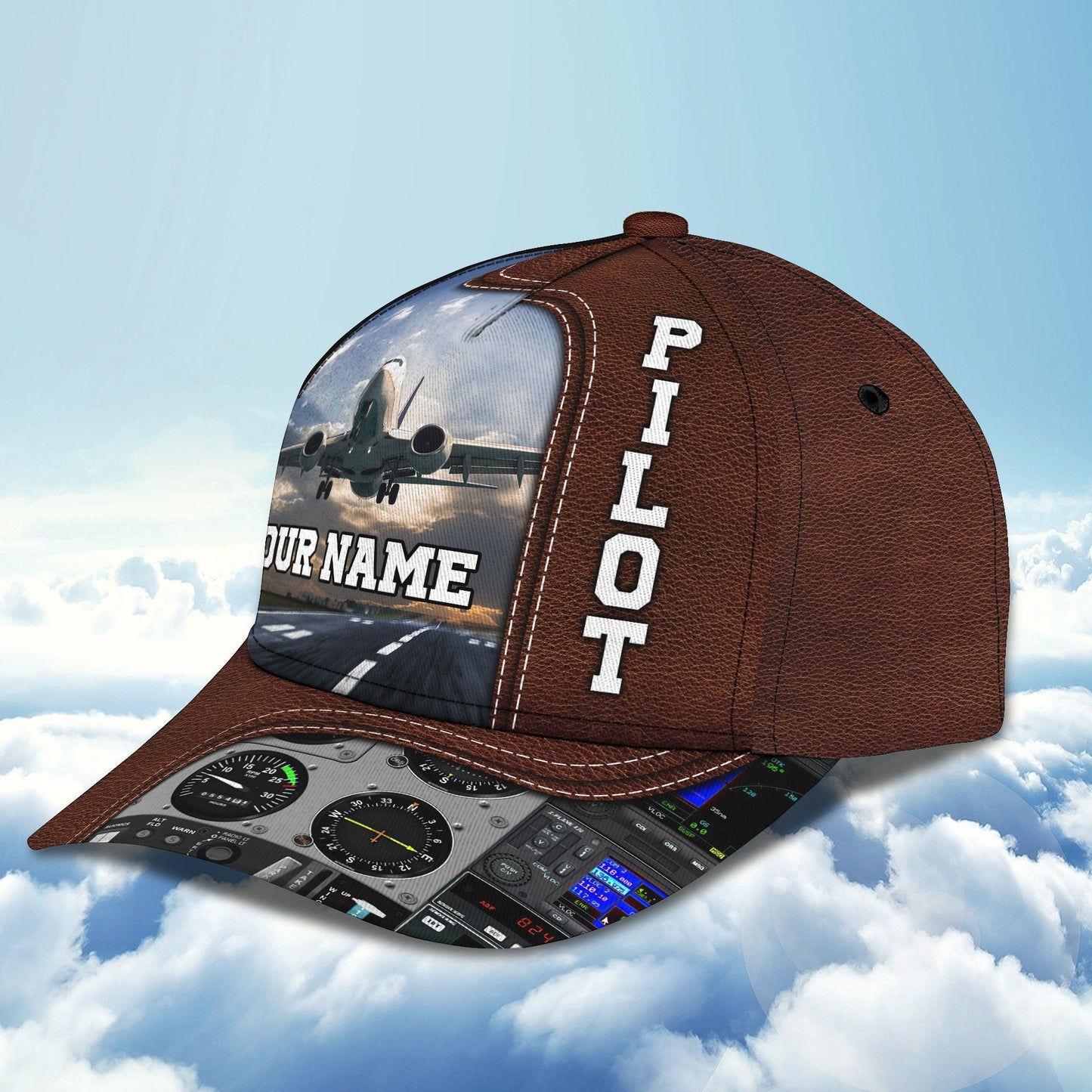 3D Classic Cap Pilot 01Personalized Name Cap Lasfour CA1901