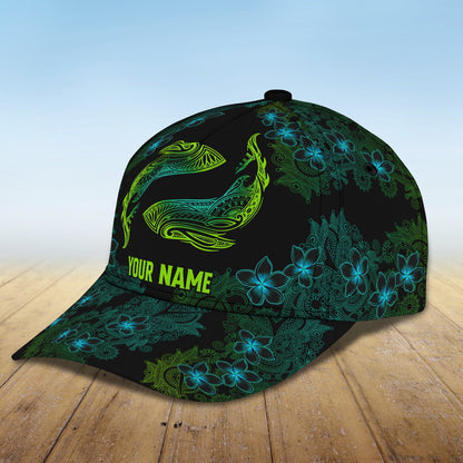 3D Classic Cap Shark Hibiscus Hawaii Personalized Name Cap 090 Lasfour CA1264