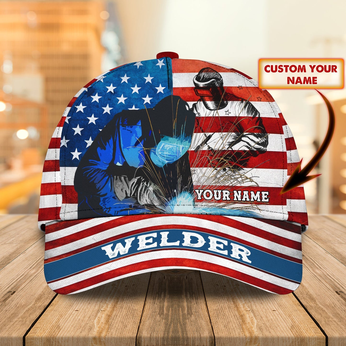 3D Classic Cap Welder 2 Personalized Name Cap Lasfour CA0898