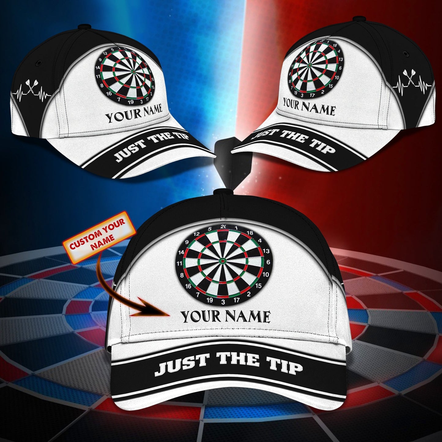 3D Classic Cap Darts Personalized Name Cap Lasfour CA2256