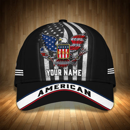 3D Classic Cap American Pride Personalized Name Cap55Lasfour CA1528