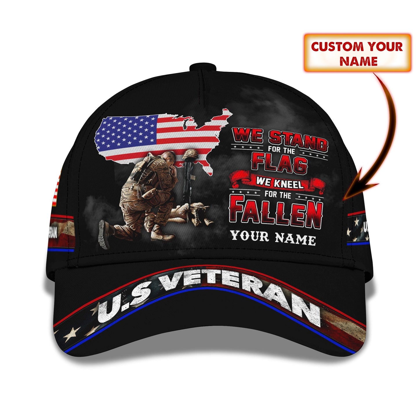 3D Classic Cap Personalized Name Cap23 Veteran Lasfour CA1936