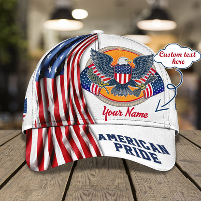 3D Classic Cap American Pride Personalized Name Cap 300 Lasfour CA2285