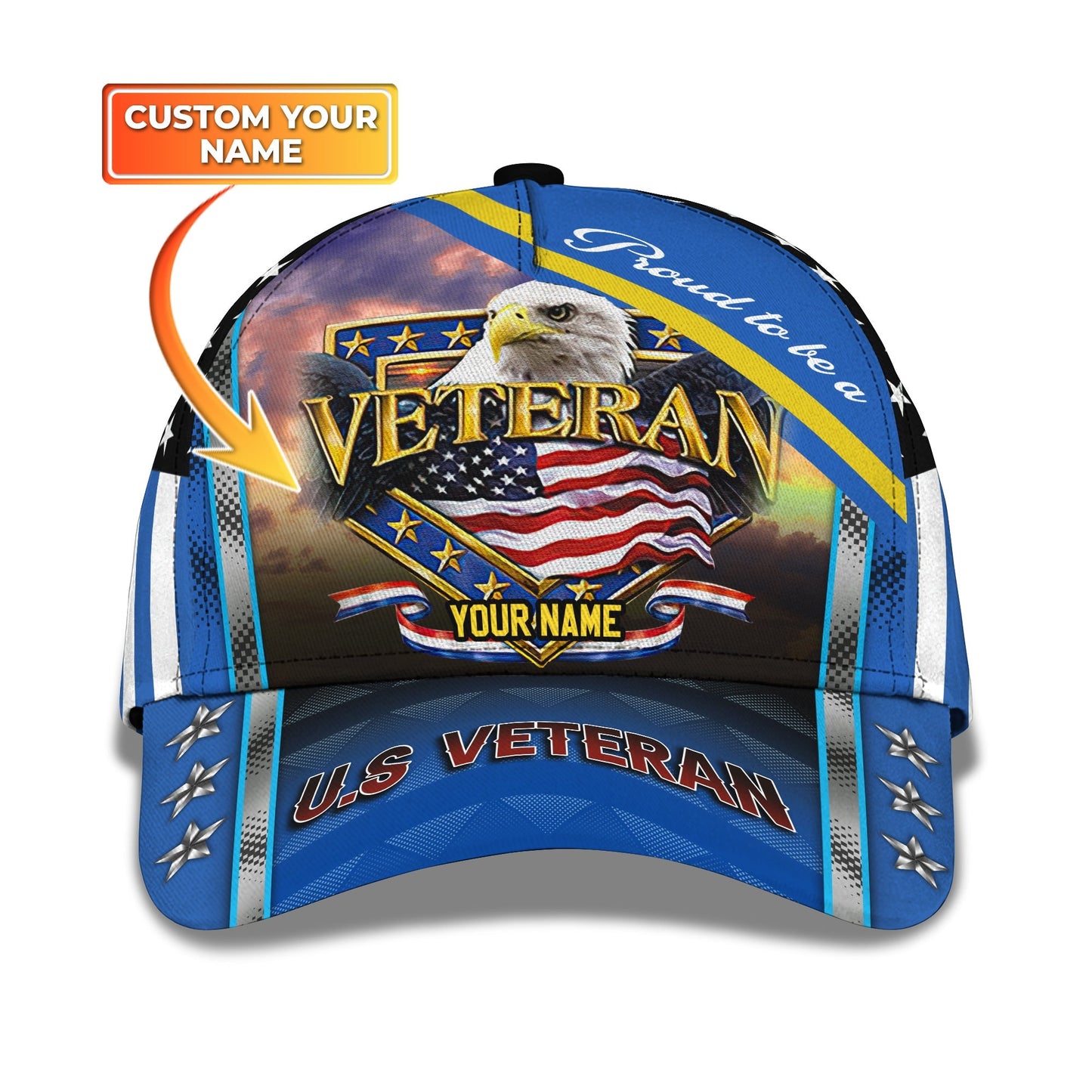 3D Classic Cap Personalized Name Cap24 Veteran Lasfour CA2335