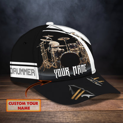 3D Classic Cap Drummer Personalized Name Cap 34 Lasfour CA2011