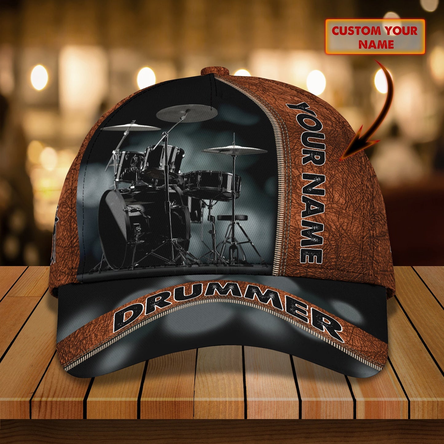 3D Classic Cap Drum Personalized Name Cap 09 Lasfour CA1346