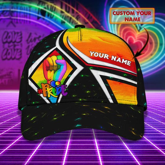 LGBT Personalized Name Cap, Pride Personalized 3D Cap CA0303