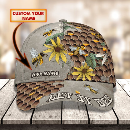 3D Classic Cap Bee 02 (New) Personalized Name Cap Lasfour CA2291