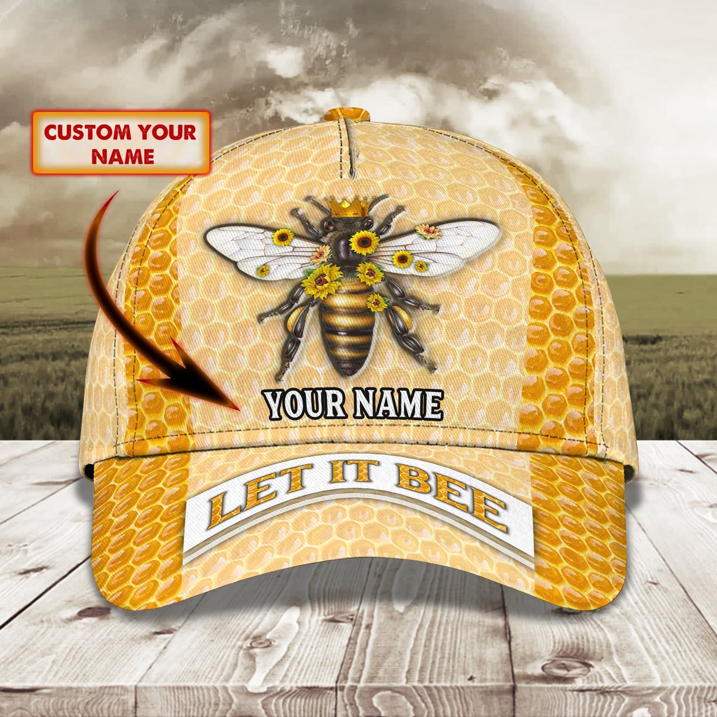 3D Classic Cap Let It Bee Love Beepersonalized Name 3D Cap 38 Lasfour CA1305