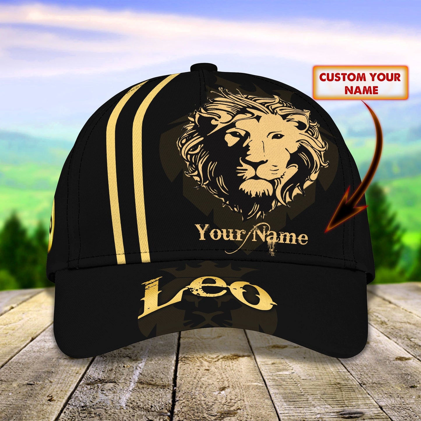 3D Classic Cap Leo Personalized Name Cap 95 Lasfour CA2422