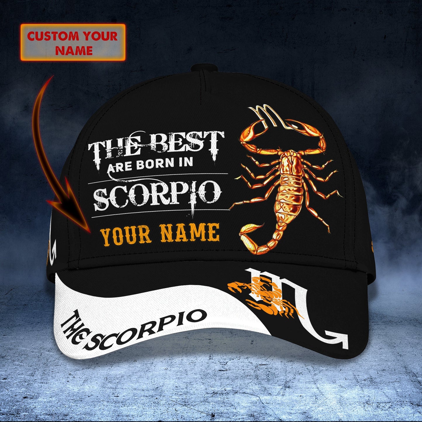 3D Classic Cap Scorpio Personalized Name Cap Lasfour CA1154