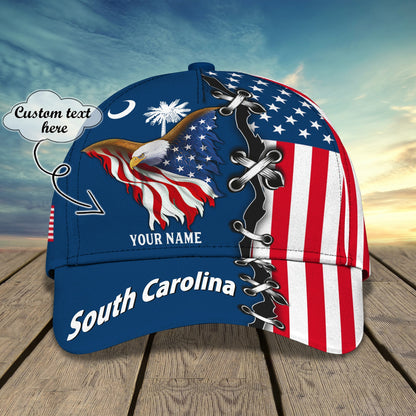 3D Classic Cap South Carolina Personalized Name Cap 01 Lasfour CA1633