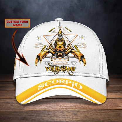 3D Classic Cap Scorpio (Gold) Personalized Name Cap Lasfour CA1764