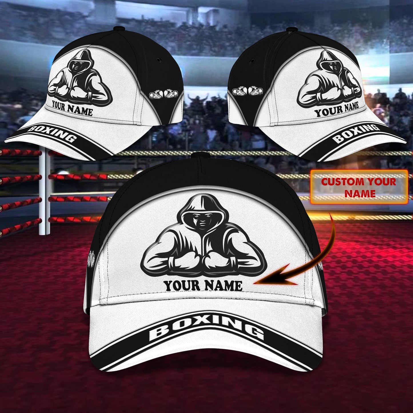 3D Classic Cap Boxing Personalized Name Cap Lasfour CA1162