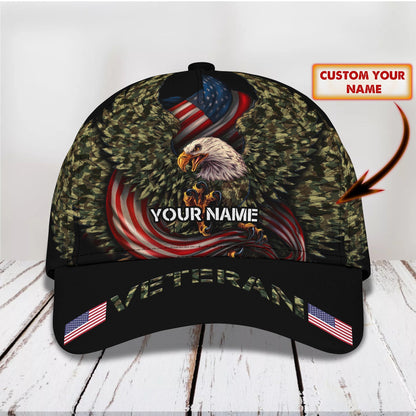 3D Classic Cap Veteran Personalized Name Cap 07 Lasfour CA1674