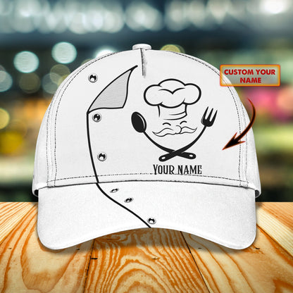 3D Classic Cap Chef Personalized Name Cap Nama150 Lasfour CA2212