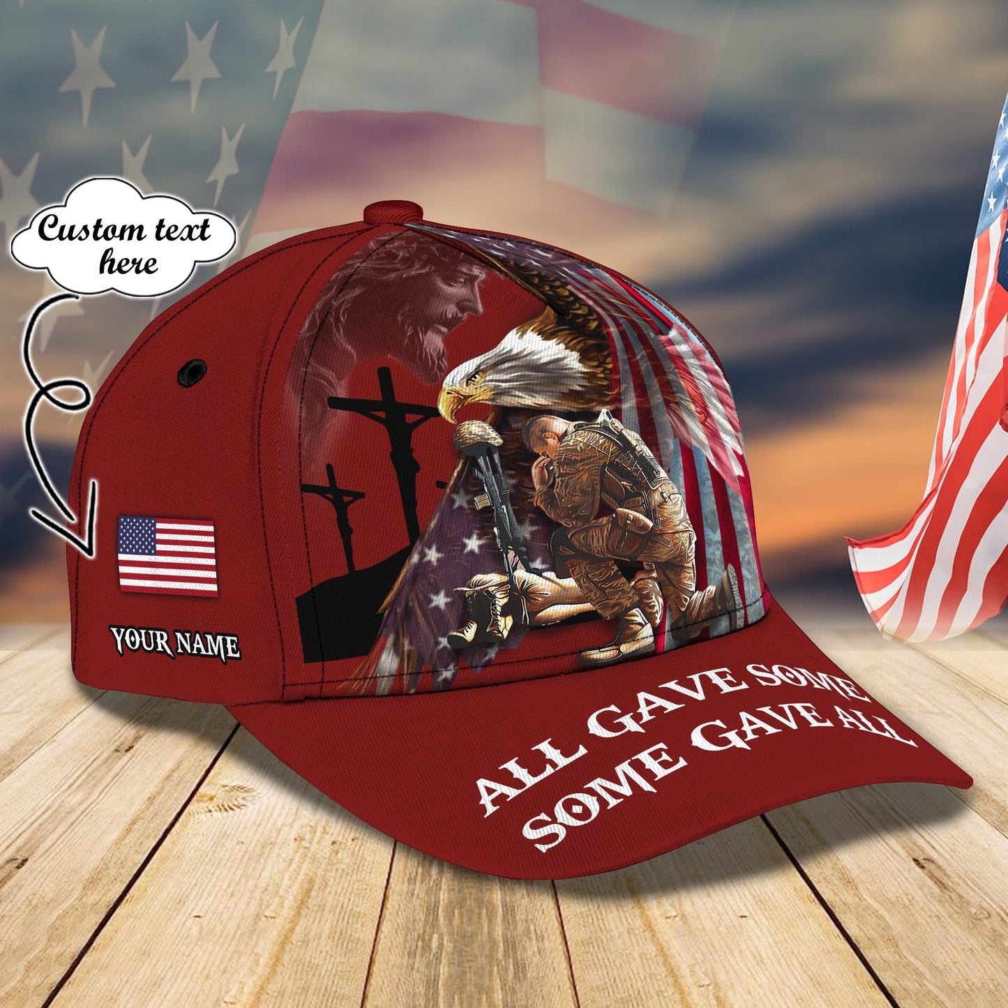 3D Classic Cap Veteran Personalized Name Cap004 Lasfour CA1869