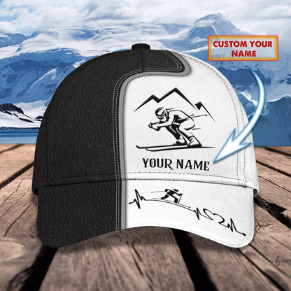 3D Classic Cap Skiing Personalized Name Cap Lasfour CA1205