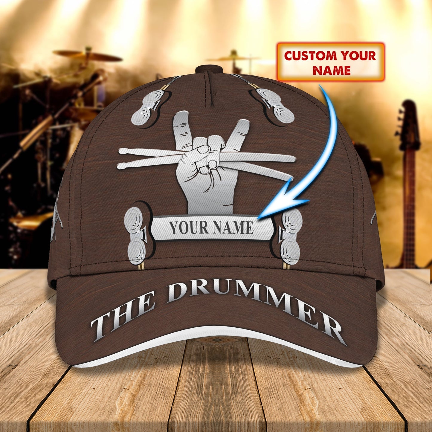 3D Classic Cap Drum Personalized Name Cap 08 Lasfour CA2421