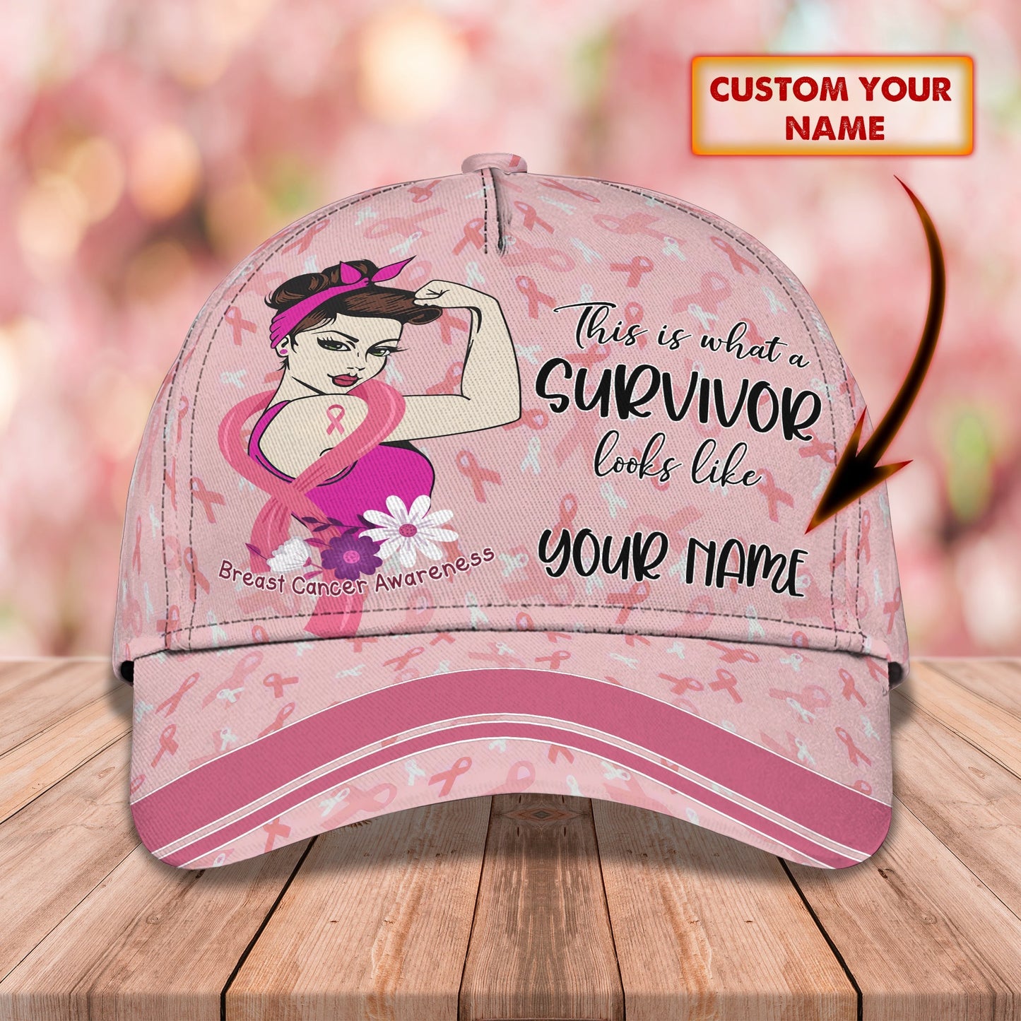 3D Classic Cap Survivor Look Like Personalized Name Cap Lasfour CA1441