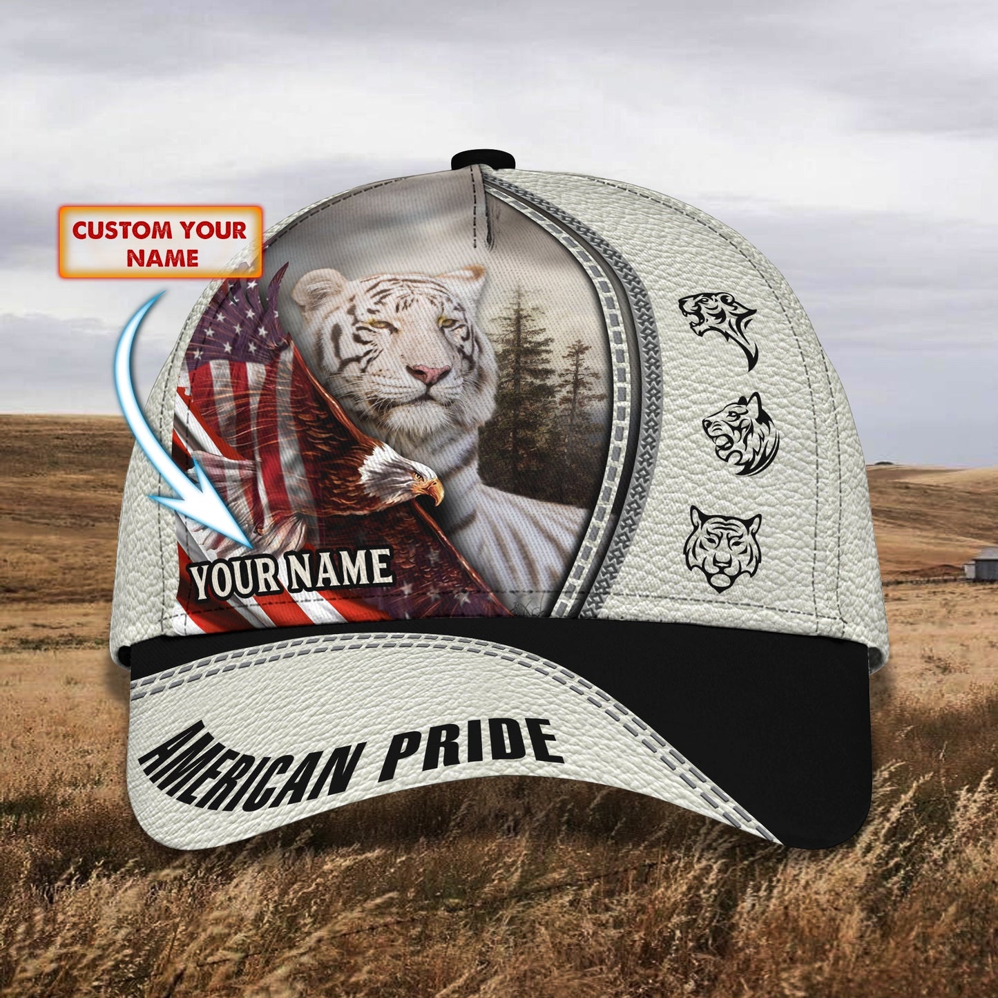 3D Classic Cap American Pride Personalized Name Cap Lasfour CA1089